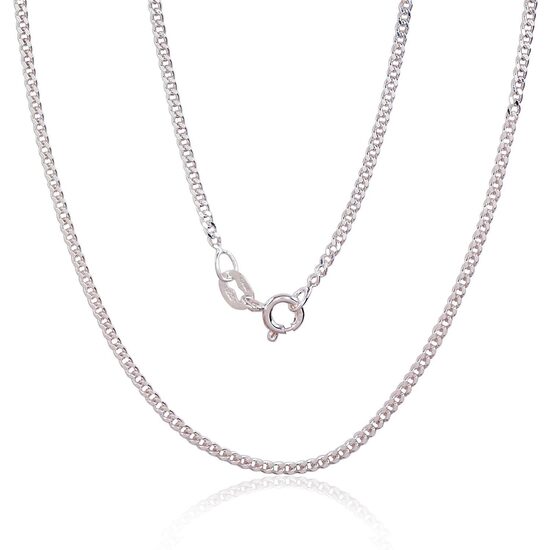 Sudraba ķēdīte Kartjē 2 mm 42 cm ar dimanta apstrādājumu – 925° sudrabs