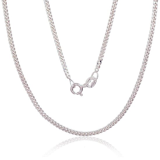 Sidabrinė Cartier grandinėlė 2 mm su deimantiniu pjovimu, 40 cm, 925 sidabras