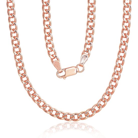 Men’s silver chain Cartier, 925 sterling silver, rose gold plated, 55 cm