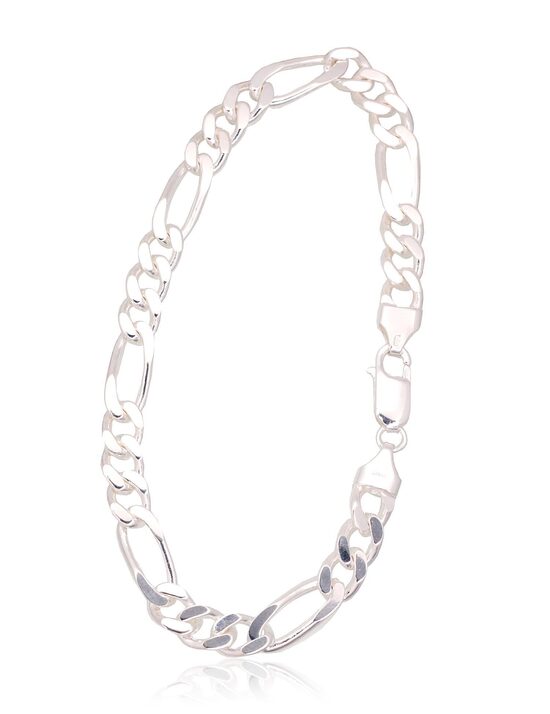 Мужской серебряный браслет “Figaro” 7 мм | 925°, 22 см