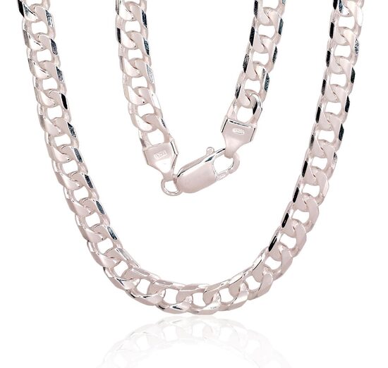 Men’s Silver Chain Cartier 6 mm | 925 Silver, Diamond Finish, 50 cm