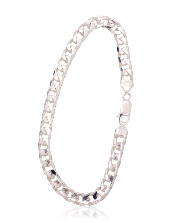 Men’s Silver Cartier Bracelet – 925°, 6 mm, Diamond-Cut, 22 cm