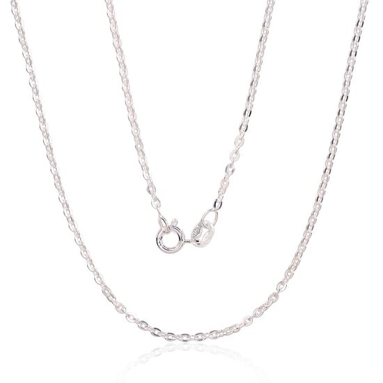 Women’s Silver Chain Anchor Round 2 mm – 925 Sterling, Diamond Cut, 50 cm