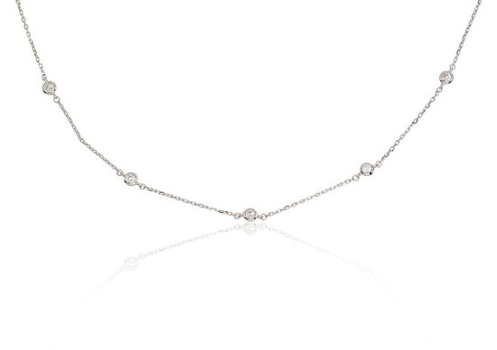 Sudraba kaklarota ar cirkoniem, rodija pārklājums, 925° sudrabs, 42 cm