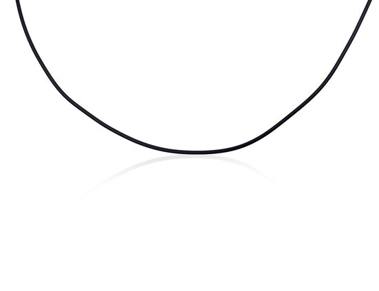 Kaučiuko kaklo papuošalas su 925 sidabro užsegimu, rodžio danga, 45 cm, 1.5 mm