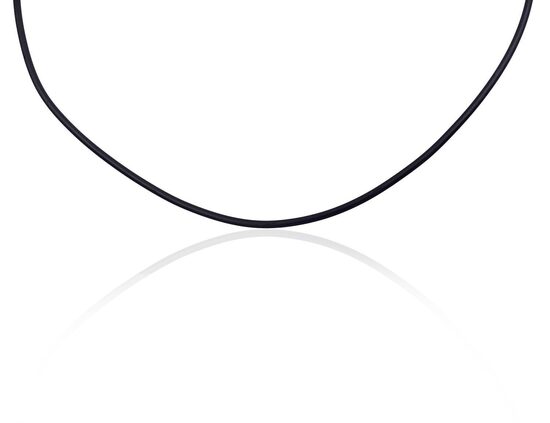 Kaučiuko kaklo papuošalas su 925 sidabro užsegimu, rodžio danga, 55 cm