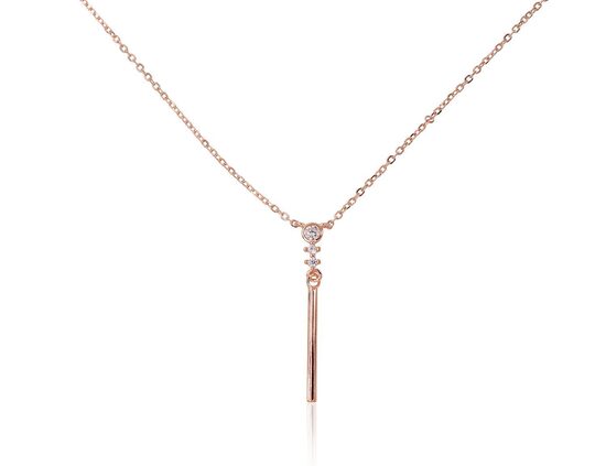 Sidabrinė kaklo grandinėlė su cirkoniais, 925 sidabras