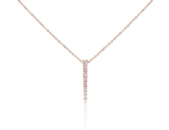 Elegantiška sidabrinė grandinėlė su cirkoniais, 925 sidabras