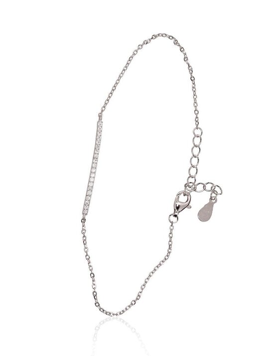 Sudraba aproce ar cirkoniem, 925° sudrabs, rodija pārklājums, 17 izm.