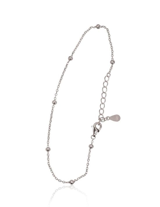 Silver bracelet, 925 sterling silver, rhodium plated, 17 cm