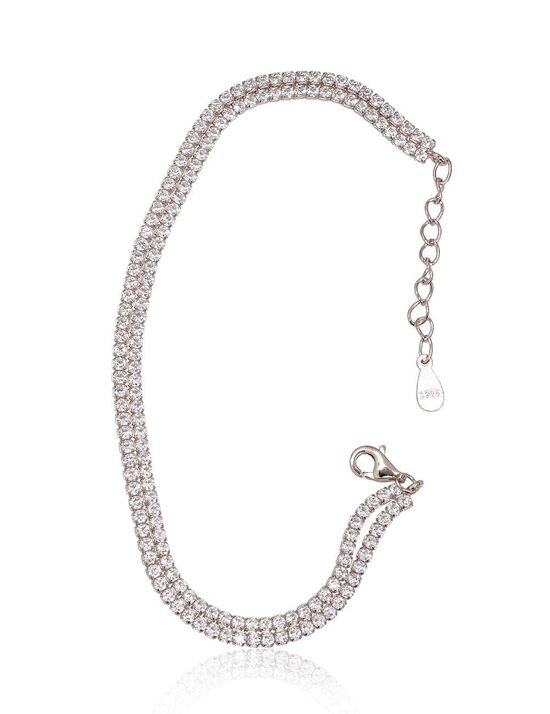 Sudraba aproce ar cirkoniem, 925° sudrabs, rodija pārklājums, 17 izm.