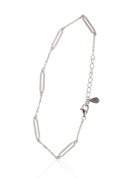 Silver bracelet, 925 sterling silver, rhodium plated, 17 cm