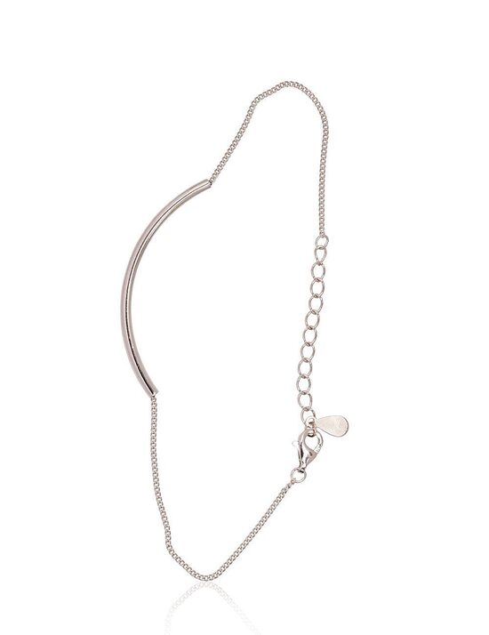 Silver bracelet, 925 sterling silver, rhodium plated, 17 cm