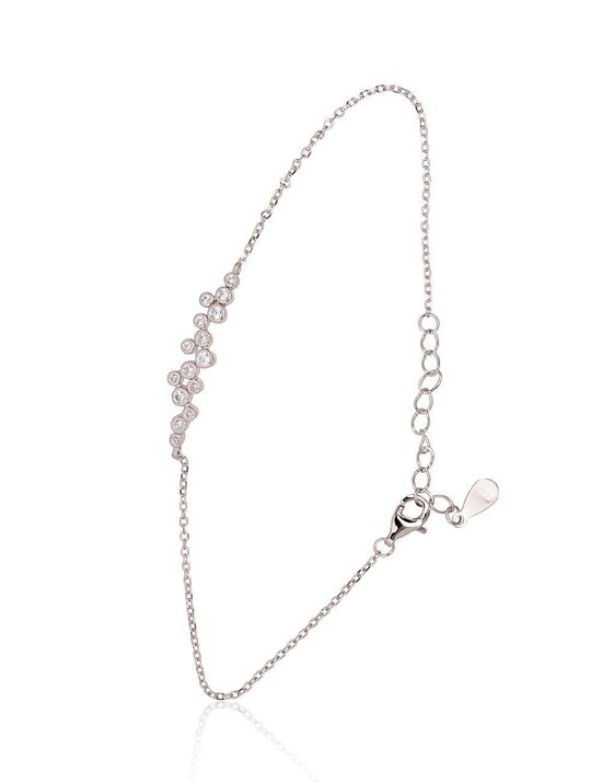 Sidabrinė apyrankė su cirkoniais, 925 sidabras su rodžio danga, 17 dydis