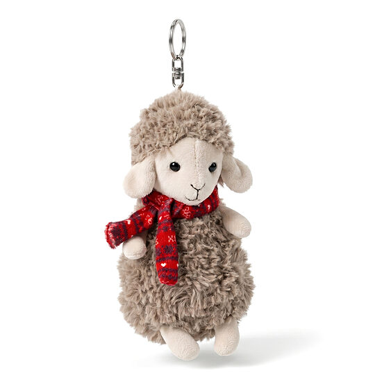 Minkštas žaislas avyte Mimi su pakabuku ir šaliku, smėlio spalvos, 14 cm