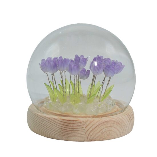 LED Tulip Glass Dome Lamp – 20 Flowers (USB)