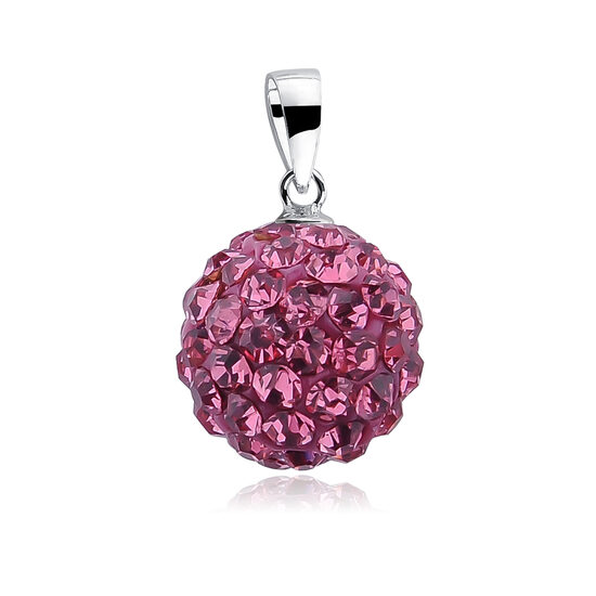 Sidabrinis pakabukas moteriai Disco Ball rožinis – 925 sidabras