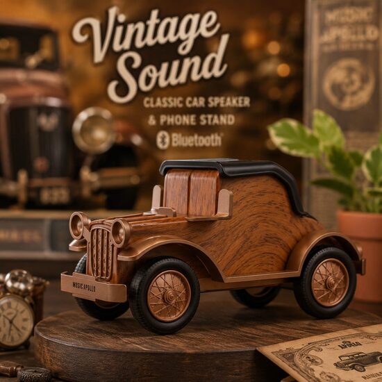 Retro Car Bluetooth Speaker and Phone Holder
