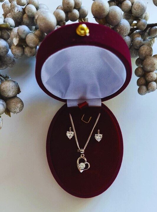 Sidabro papuošalų rinkinys „Ledo širdis“
