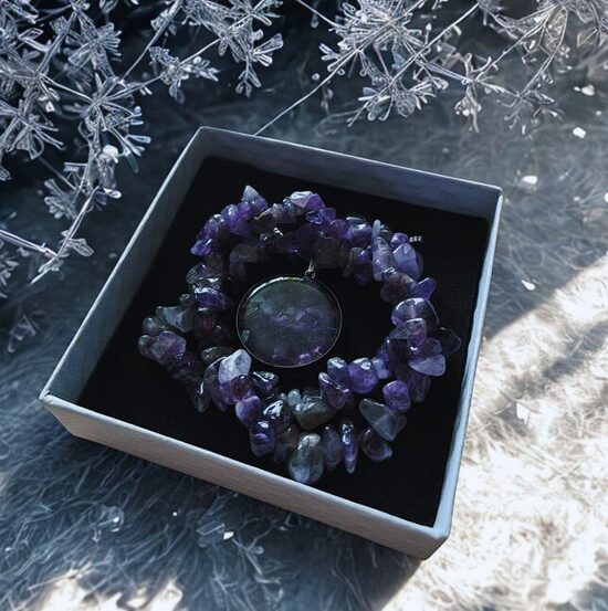 Amethyst Jewelry Set with Pendant and 2 Bracelets – Elegance & Energy