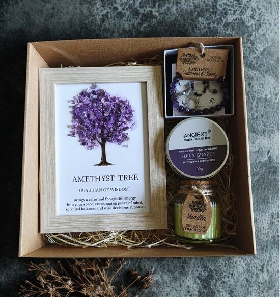 Gift Set for Women – Amethyst, Candle and Body Butter