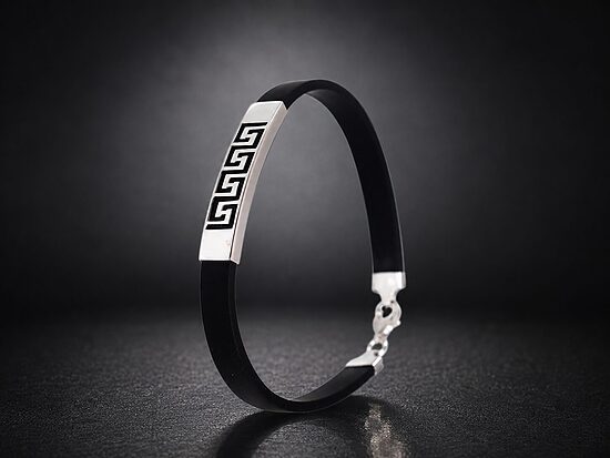 Men’s 925 Silver Bracelet 20 cm with Rhodium Finish