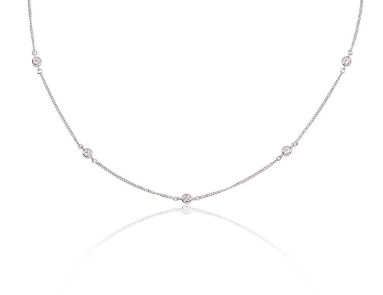 Silver Necklace with Zircons 2500136