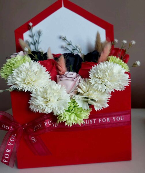 Flowers in a Velvet Envelope - A Romantic Greeting