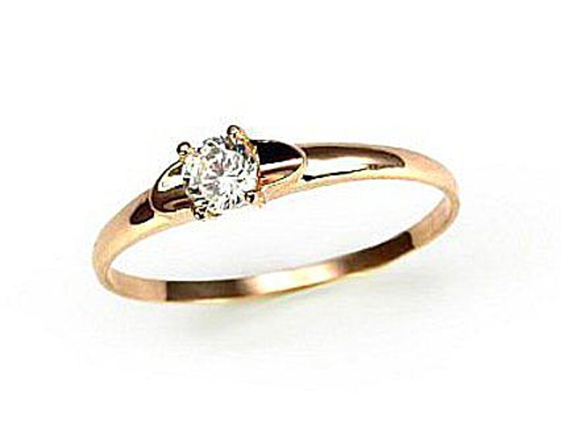 Sieviešu zelta gredzens ar cirkoniem, izmērs 16