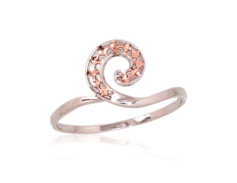 Sieviešu zelta gredzens, sarkanais/baltais zelts izm 16,5