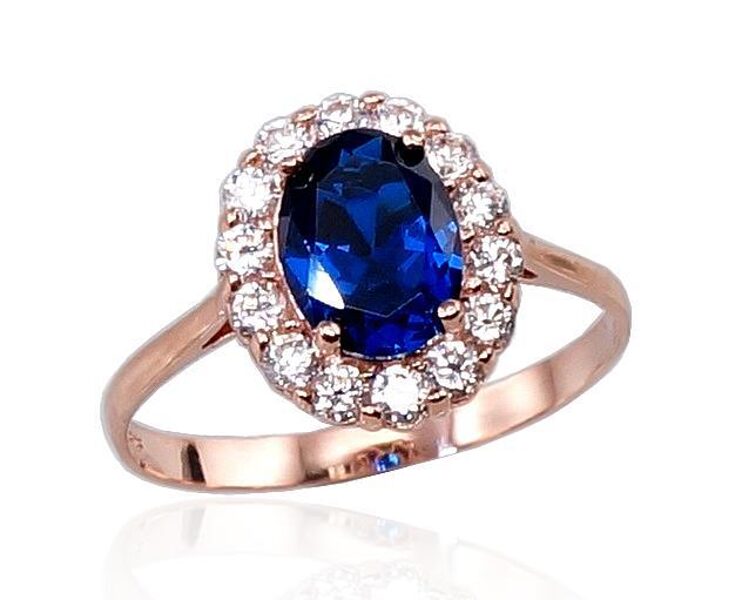 Sieviešu zelta gredzens ar cirkoniem, izmērs 16,5