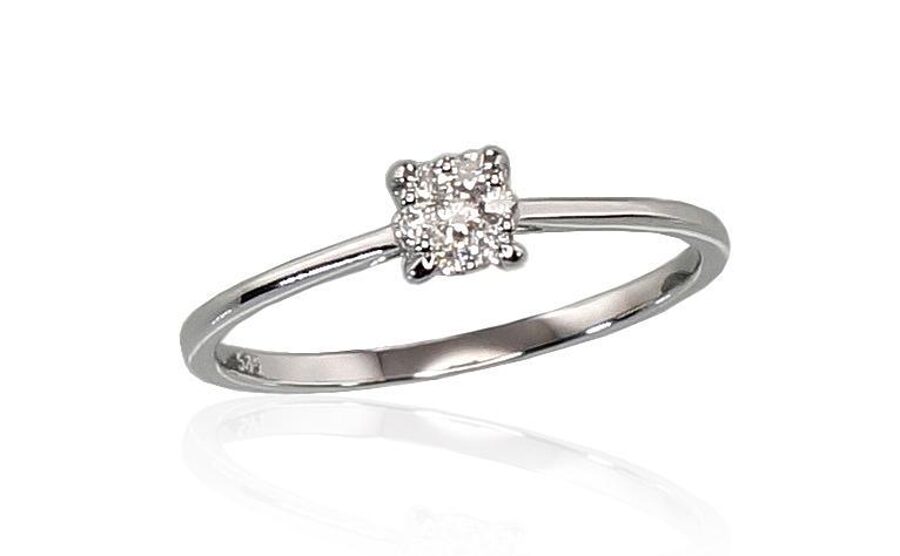 Zelta gredzens , Baltais Zelts 585°, Briljanti , izm. 16,5