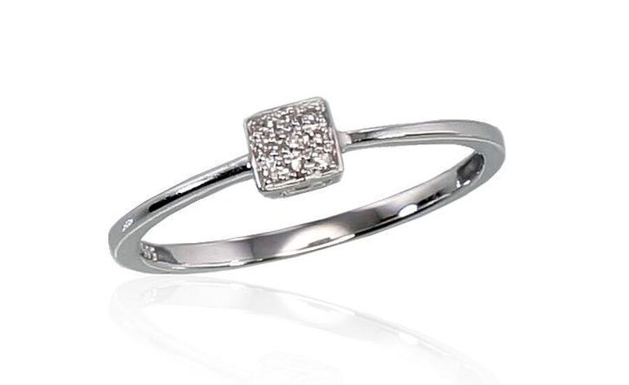 Zelta gredzens , Baltais Zelts 585°, Briljanti 