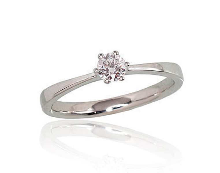 Zelta gredzens ar briljantiem, Baltais zelts 585°, izmērs 18