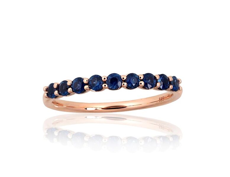 Женское кольцо с сапфиром – красное золото 585°, размер 17