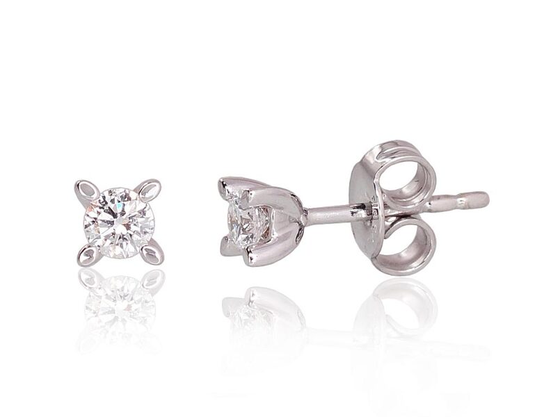 Zelta auskari-puseti ar briljantiem