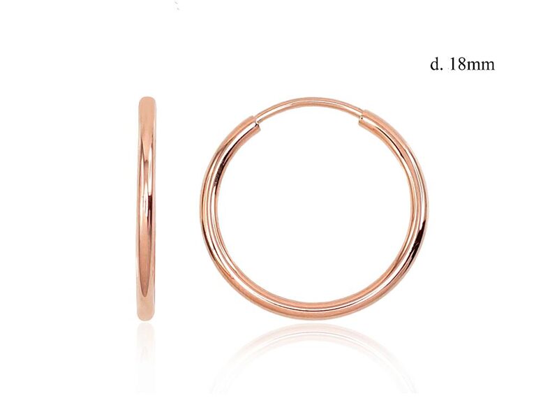Zelta auskari-riņķīši – Sarkanais zelts 585°, 18 mm