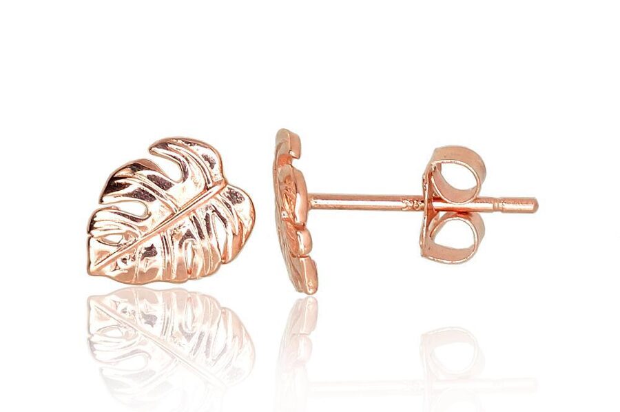 Золотые серьги-пуссеты , Красное Золото 585°