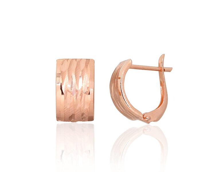 Золотые серьги с английским замком, красное золото 585°