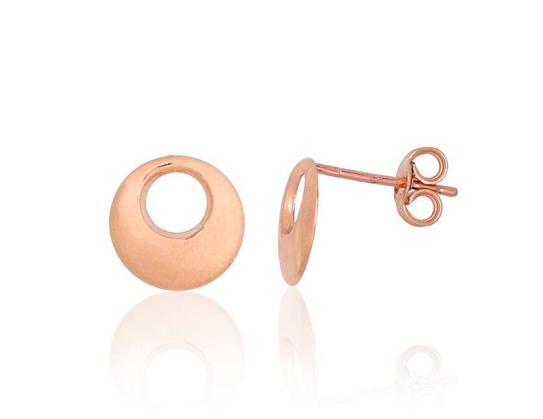 Gold Stud Earrings, 585° Red Gold