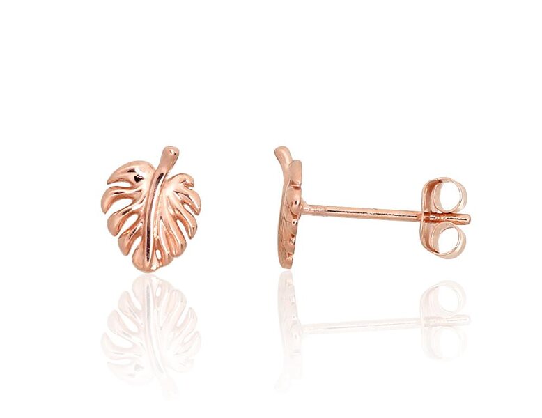 Золотые серьги-гвоздики для женщин, красное золото 585°