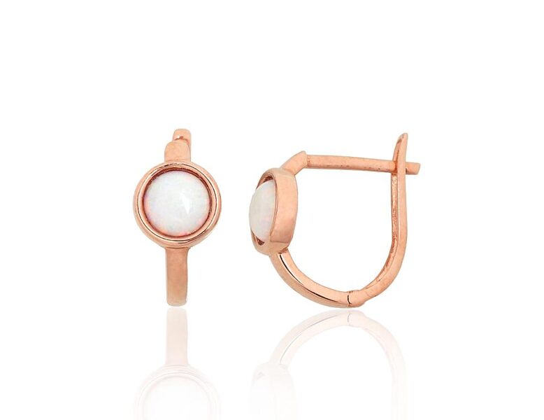 Золотые серьги с английским замком, красное золото 585°, опалит