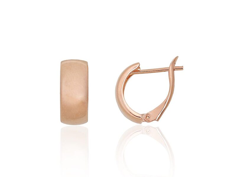 Золотые серьги с английским замком, красное золото 585°