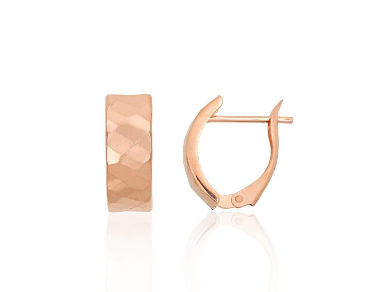 Золотые серьги с английским замком, красное золото 585°