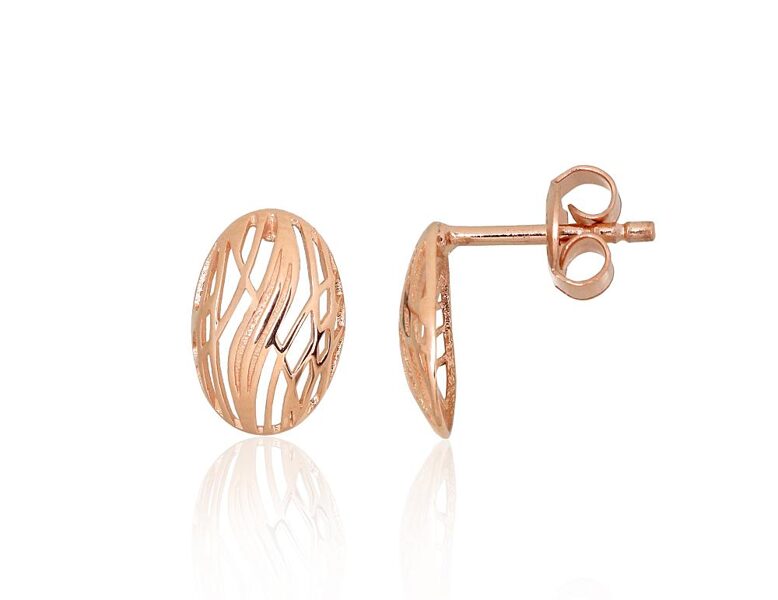 Золотые серьги-гвоздики, Красное золото 585°