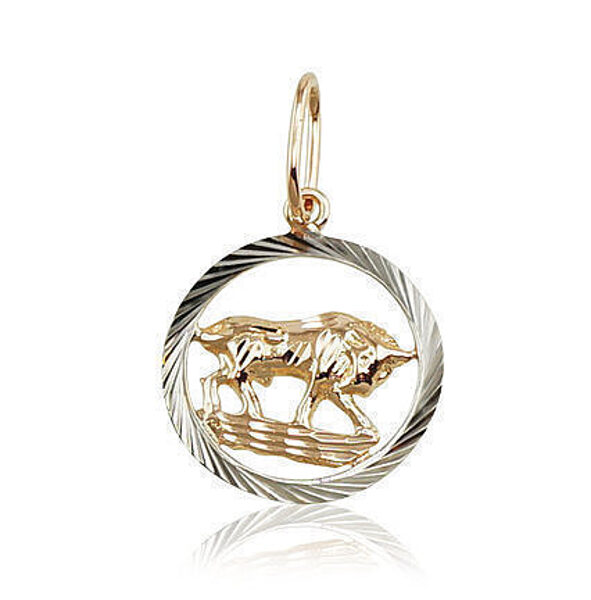 Zelta Zodiaka kulons “Vērsis”, Sarkanais Zelts 585° ar rodija pārklājumu