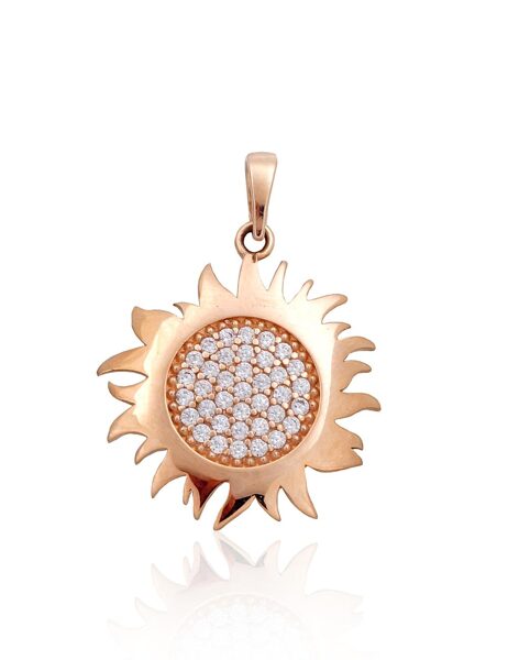 Zelta kulons ar cirkoniem, 585° sarkanais zelts, 25 mm