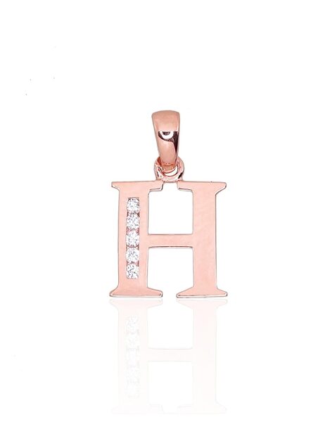 Zelta burta “H” kulons ar cirkoniem, Sarkanais Zelts 585°