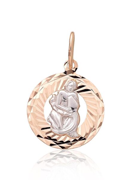 Zelta Zodiaka kulons “Ūdensvīrs”, Sarkanais un Baltais Zelts 585°