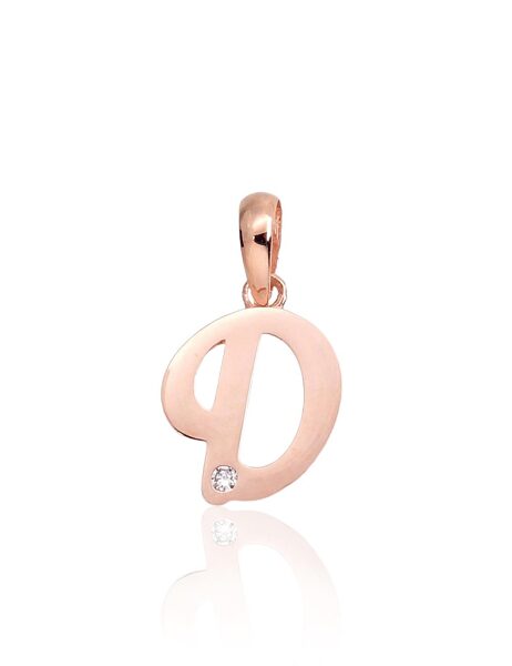 Zelta kulons burts “D” ar cirkoniem, sarkanais zelts 585°